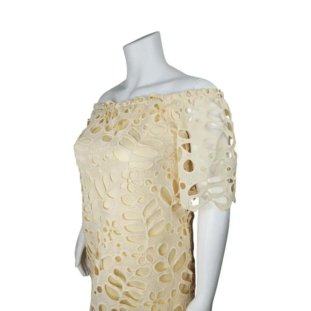 PrettyGarden Women's Off-Shoulder Floral Lace Overlay Mini Dress XL